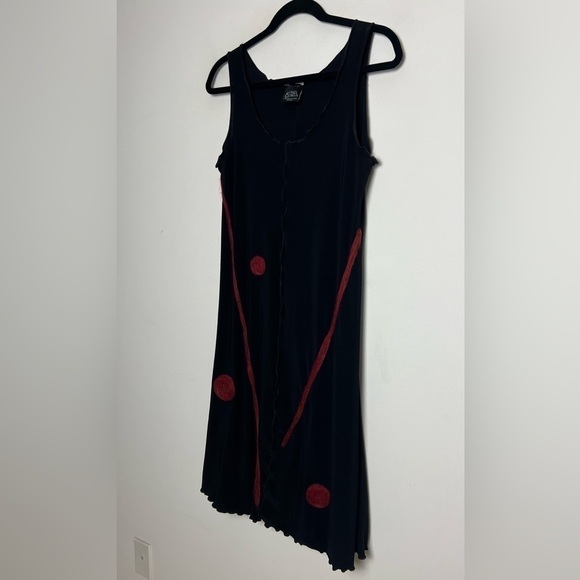 Living Out Loud With MIA Black Artsy Lagenlook Modern Sleeveless Dress Sz S - Picture 5 of 13